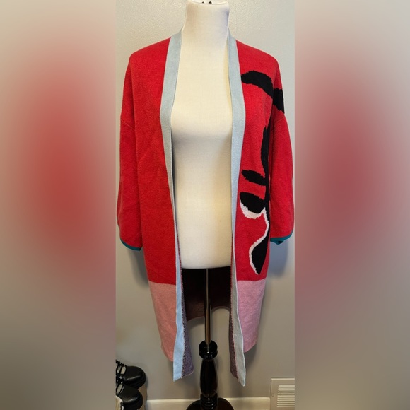 K Women's Anthropologie Rouget Botanical Kimono Cardigan Sweater - Picture 2 of 10